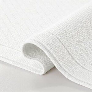 White Cotton Bath Rug 20x32 Absorbent Woven Bathroom Mat